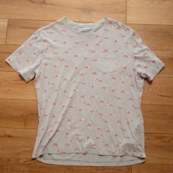 Gap Shirts Gap Mens Size L Flamingo Print Tshirt Poshmark